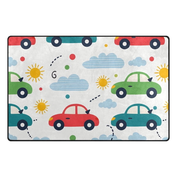Car Cloud Pattern Memory Foam Area Rug 31"x20" Non Slip, Absorbent, Fade Proof for Living Room, Bedroom, Office