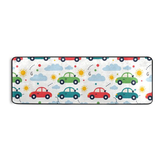 Car Cloud Pattern Runner Rug 24x72 Inch Cushioned Non Slip Soft Absorbent Floor Mat