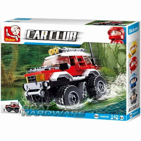 Car Club Offroad Building Brick Kit, Red (145 Pcs)