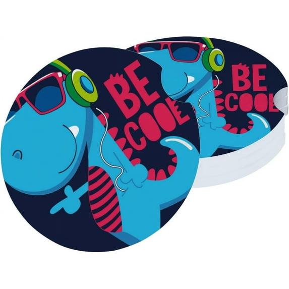 Car Coasters 6 Pack Stone Cup Holder Cool Dinosaur Absorbent Drink Car Coaster Ceramic Set Small 2.56 inch Cup Coasters