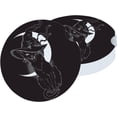 thumbnail image 1 of Car Coasters for Cup Holder Absorbent, Car Ceramic Coasters with Finger Notch, Auto Accessories for Men Women Cat Wearing a Witch Hat 2 Pack Cup Coasters, 1 of 5