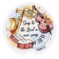 thumbnail image 1 of Dicksons CC-39 Sing A New Song Faith Inspirational Music Themed White And Brown 2.7 x 2.7 Ceramic Moisture Absorbing Auto Cupholders, Pack of 2, 1 of 1
