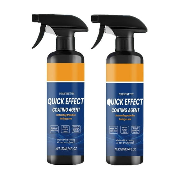 Car Coating Agent Spray, High Protection Vehicle Quick-Acting Coating Agent Spray, Multifunctional Automotive Scratch Wax Polish Waterless Wash, Universal for SUV RV Truck,120Ml(2pc)