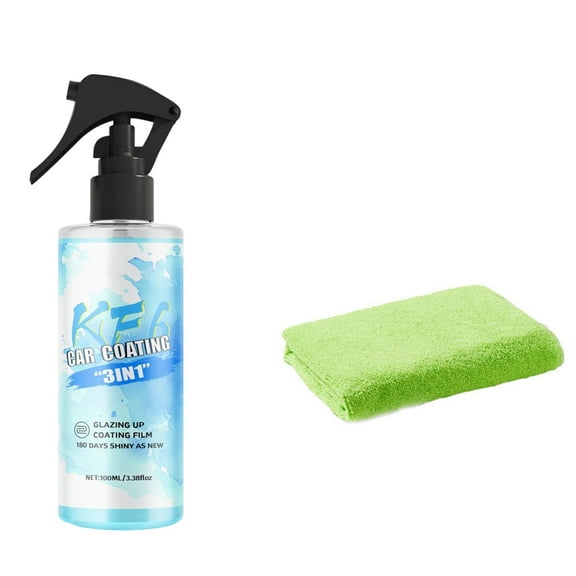 Car Coating Spray 3 in 1 Protection and Shine with Microfiber Towel Long Lasting Hydrophobic Layer for Auto Detailing