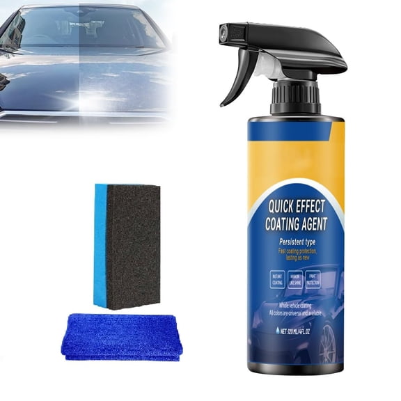 Car Coating Spray, 4fl oz Nano Ceramic Wax, Hydrophobic Paint Protection, Scratch Concealer & Gloss Enhancer for Auto, Motorcycle