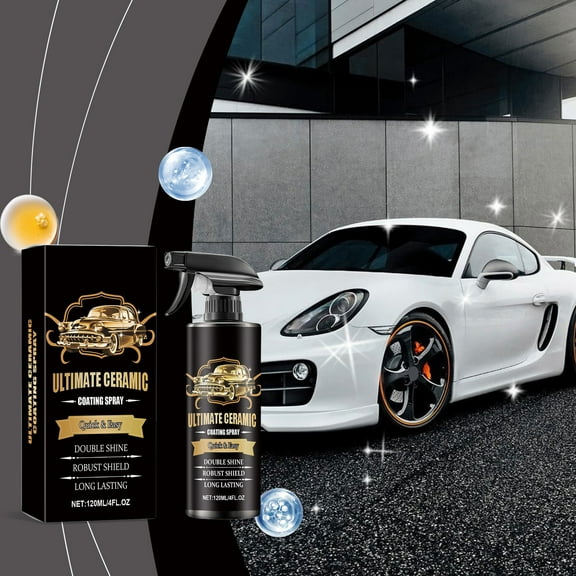 Car Coating Spray, Car Cleaning Spray, Quick detailer Spray with Uv-Resistant Properties, Spray Sealant Waterproof Barrier, 120Ml Volume, for Exterior and interior Auto touch-Ups,