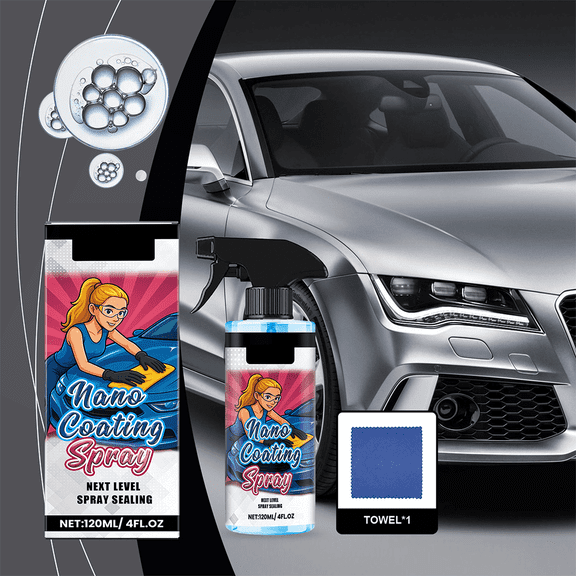 Car Coating Spray, Car Shine Spray Exterior, Coating Agent Spray For Vehicles, Car Care Kit With Microfiber Towel, 120ml/4FL.OZ
