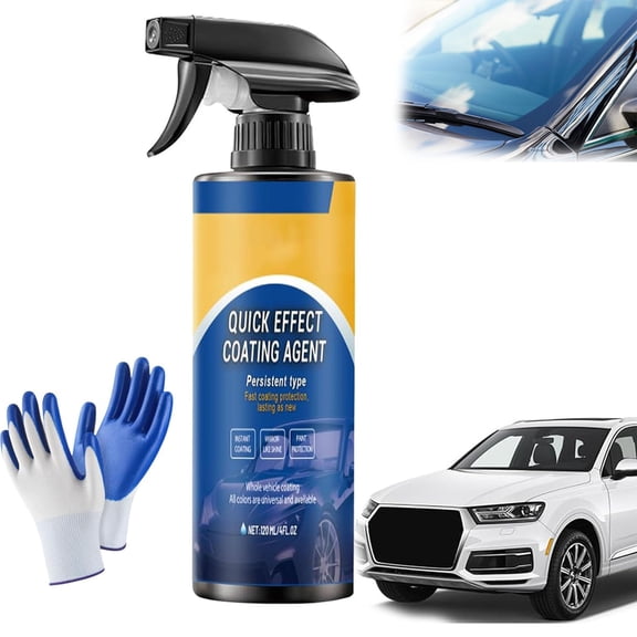 Car Coating Spray, Quick Effect Coating Agent, Car Scratch Wax Polish Spray Waterless Wash, Easy to Use (1)