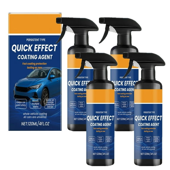 Car Coating Spray for Shine & Protection,Car Coating Spray – 16.9 oz - 500ml - Quick Waterless Wash Wax Coat , Rinseless Effect Cleaning Agent for Auto Detailing Polish(4pcs 4fl.oz/120ml)