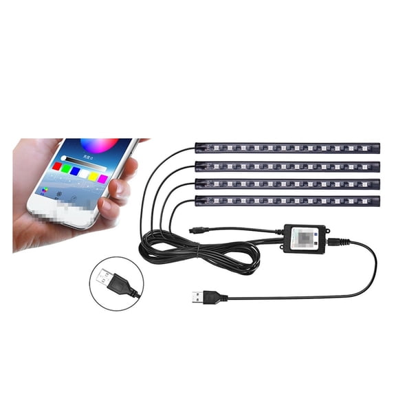 Car Colorful AtmoSphere Light, LED Decorative Light, App Voice Control Atmosphere Light, RGB Remote Control Music Rhythm Light ,Multi-Color Change