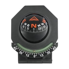 Car Compass Dashboard 180 Adjustable Folding Marine Compass with Luminous Inclinometer Adhesive Tape for Boat Car Vehicle Navigation