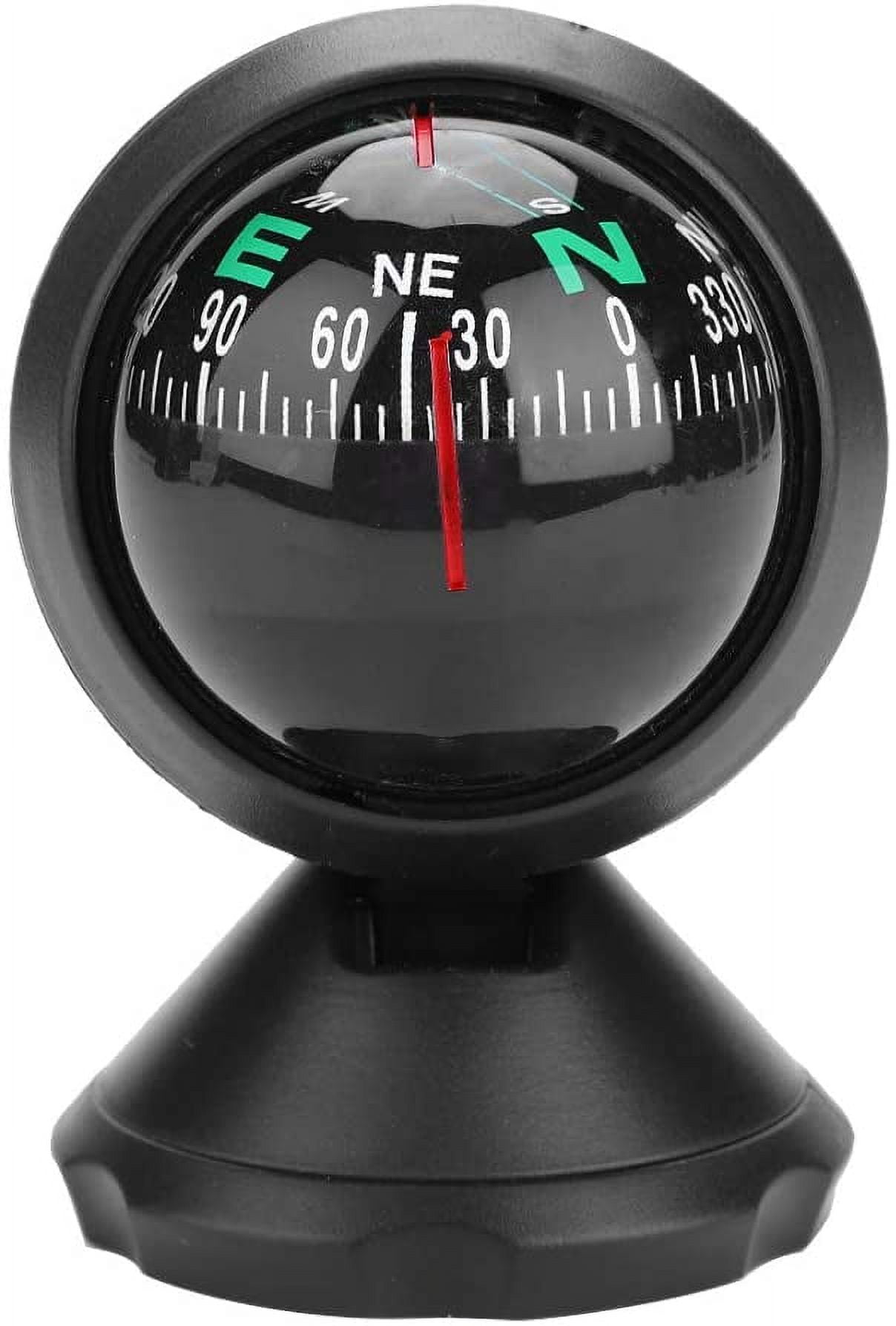 Car Compass, Military Military Ball Night Vision Compass, Eletronic Adjustable with Adhesive Tape, Universal Dashboard Compass for Boats, Vessels, Outdoor Travels