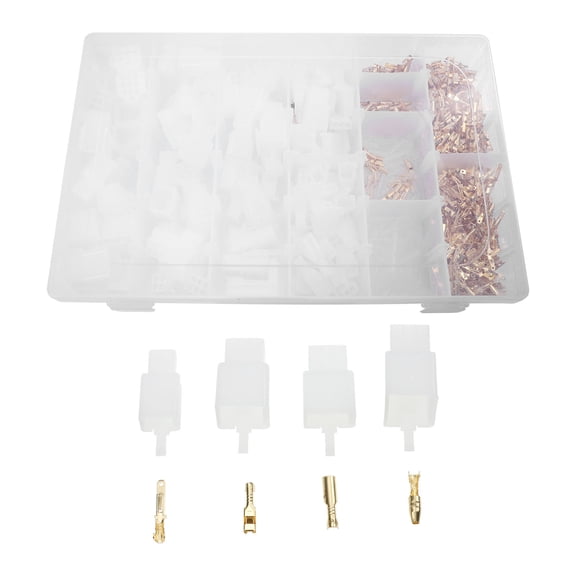FENGGUIQU White Spade Terminal Connectors Kit for Cars, Motorcycles, Boats - Electrical Wire Crimp Terminals
