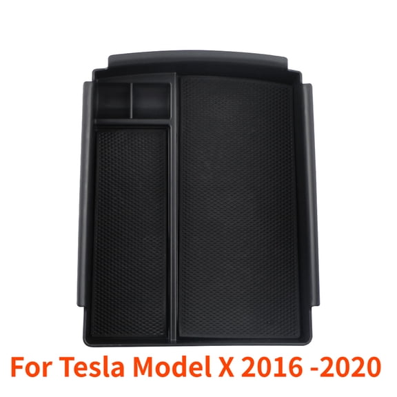Car Console Armrest Storage Box Phone Wireless Charger RONGQI fit for Tesla Model X 2016 -2020 for Tesla Model S 2016 -2020 Black