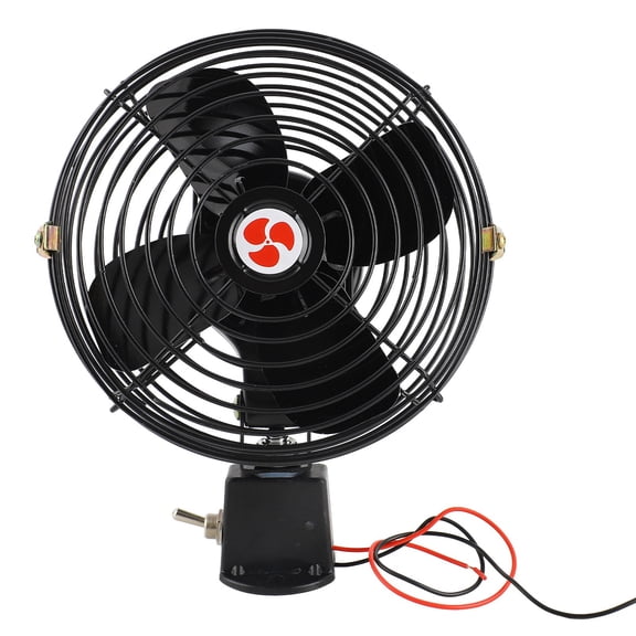 Car Cooling Fan 12V Metal Car Cooling Fan, Heavy Duty Quiet Fan with Noise Reduction for Truck RV Boat