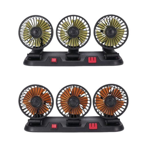 Car Cooling Fan DC12V/24V 2 Speed 360° Rotating Portable Cigar Lighter Plug