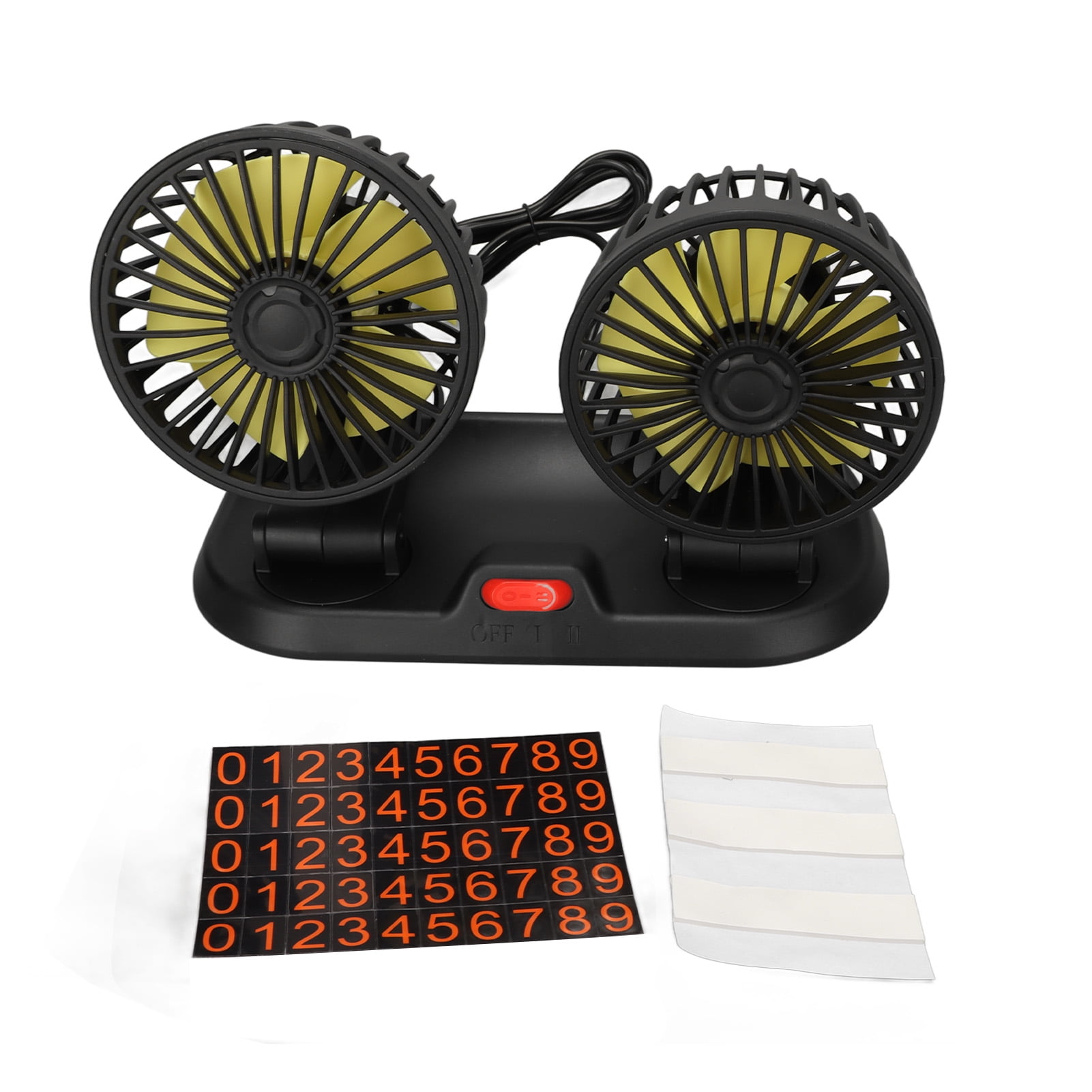 Car Cooling Fans Dual Head 360 Degree Rotation Low Noise 12V Cigarette