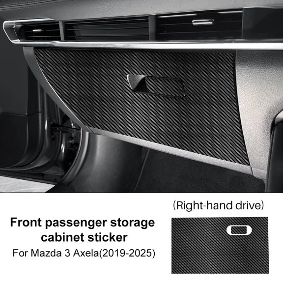 Car Copilot Box Anti-kick Sticker LHD RHD For Mazda 3 Axela BP 2019-2021 2022 2023 2024 2025 Suede Carbon Fiber Style Protect.
