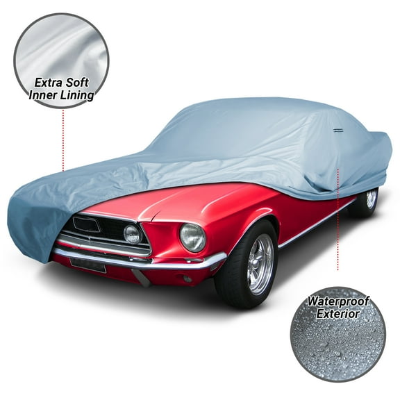 Car Cover - 100% Waterproof Ford Mustang 1964-1968 All-Weather Standard Car Cover