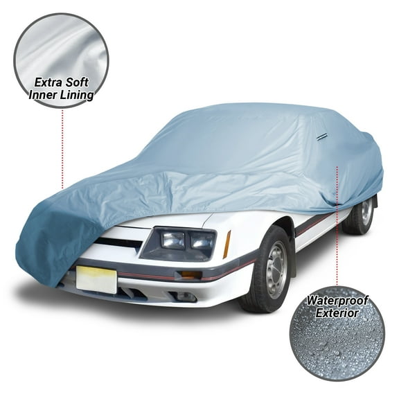 Car Cover - 100% Waterproof Ford Mustang 1979-1986 All-Weather Standard Car Cover