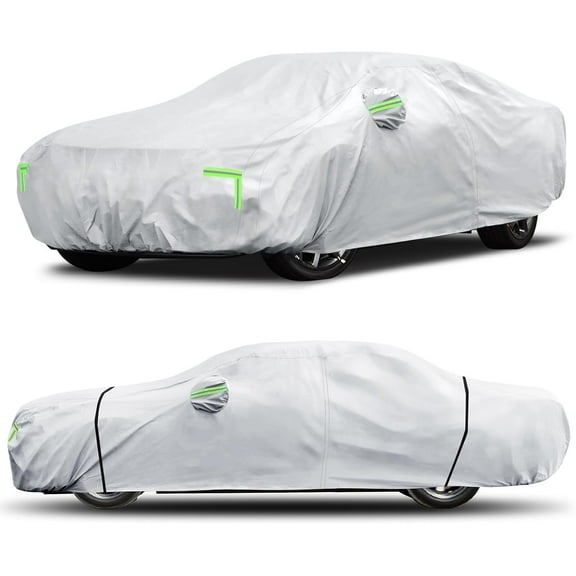 Car Cover Custom Fit for Dodge Challenger 2008-2025,6 Layers Truck Cover Waterproof All Weather for Automobiles,Outdoor Full Exterior Cover,Rain, Sun, Wind Protection,Silver