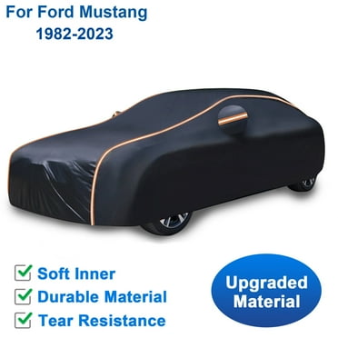 Car Cover Custom Fit for Ford Mustang 1982-2023, 420D PU 100% Waterproof Car Cover All Weather Sun UV Rain Protection, Black