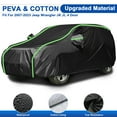 thumbnail image 1 of Car Cover Custom Fit for Jeep Wrangler JK JL 4 Door 2007-2023 Thickened PEVA Cotton Waterproof Full Car Cover Outdoor Sun Snow Rain Protection Black, 1 of 10