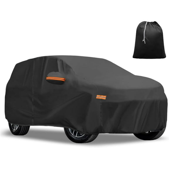 Car Cover for Jeep Grand Cherokee 2011-2023 210D-PU Oxford Outdoor Full Car Cover All Weather Waterproof Sun Protection with Driver Door Zipper Black Auto Replacement Parts