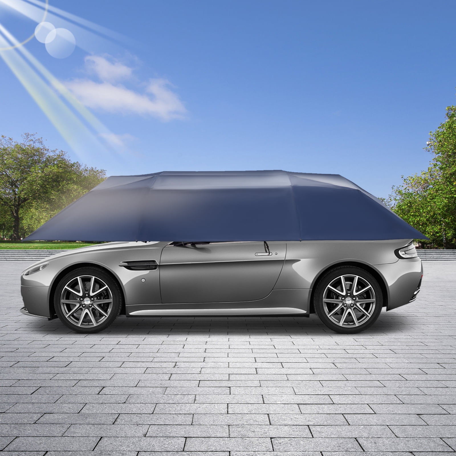 Car Cover Tent 15.09 x 7.55 ft Semi-Automatic Car Shade Canopy Awning ...