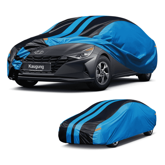 Kayme Waterproof Custom Fit Hyundai Elantra Car Cover 2012-2024 Lightweight Outdoor All Weather Sun UV Rain Dust Snow Protection