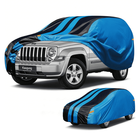 Car Cover Waterproof Custom Fit Jeep Liberty (2001-2013) Full Exterior Cover for Automobiles Lightweight Resistant Outdoor Sun UV Rain Dust Snow Wind Protection.