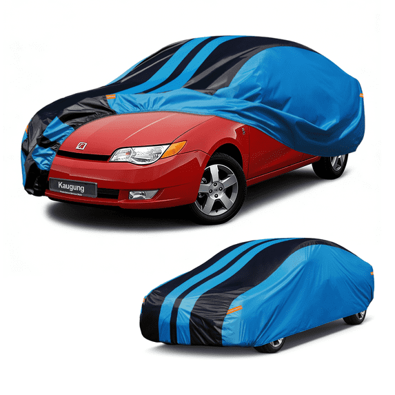 Car Cover Waterproof Custom Fit Saturn Ion (2002-2008) Full Exterior Cover for Automobiles Lightweight Resistant Outdoor Sun UV Rain Dust Snow Wind Protection.