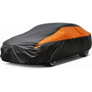 Car Cover for Automobiles All Weather Waterproof, Universal Fit Sedan 184 to 193 in, Yellow and Black