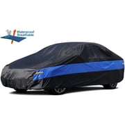Car Cover for Automobiles Waterproof All Weather, Size A5 Fit for Sedan 194 to 206 inch, Black