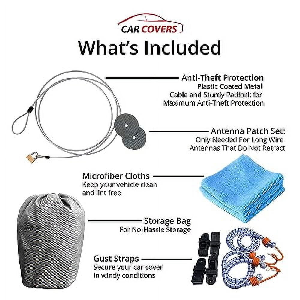 CarCovers Weatherproof Van Cover For Dodge Grand Caravan 2008-2019 - Includes Lock, Straps & 10-Year Warranty
