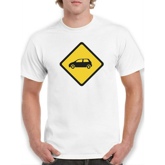 Car Cross Warning T-Shirt Men -Smartprints Designs, Male Large
