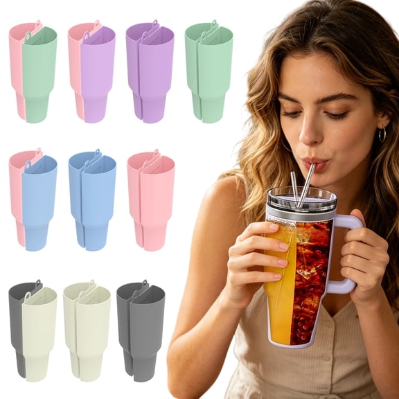 Car Cup Adapter, Dual 2-In-1 Separated Cup Holder Insert for Car Original Slots, Light Mint Green Plastic Drink Holder for Car Use, Narrow Opening Compatible Cup Holder Expander,