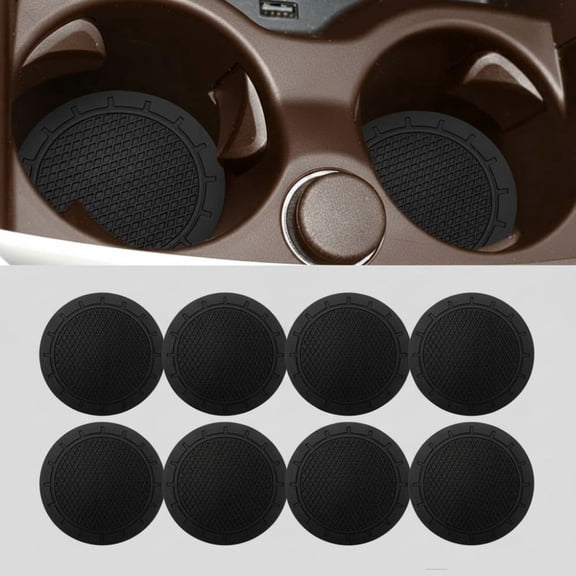 Car Cup Coaster, 8 Pcs Universal Non-Slip Embedded Cup Holder Mats, Vehicle Interior Decoration Accessories