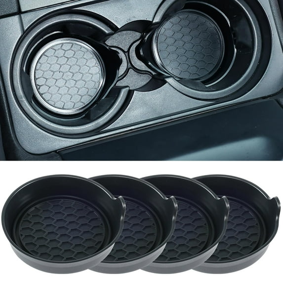 Car Cup Coaster Universal Automotive Waterproof Non-Slip Cup Holders Sift-Proof Spill Holder Car Interior Accessories 4 Pack Black