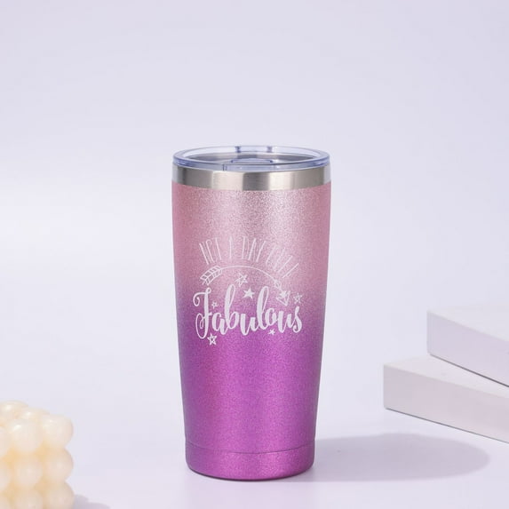 Car Cup Double-Layer Vacuum Insulation Cup Pink Purple Gradient