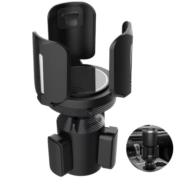 Car Cup Holder Adapter, Adjustable Base Expander, Fits 2.95-5.5 in Diameter Cups, ABS Material, For Water Bottles and Coffee