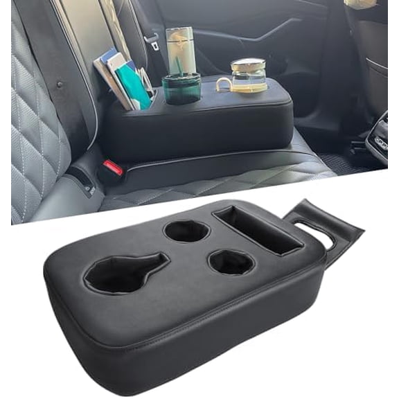 Car Cup Holder, Back Seat Cup Holder for Car, PU Leather Couch Sofa Bed Cup Holder Expander Tray, Boat Tray, Organizer for Trucks, Minivans, SUVs, RVs, Vehicles, Holds Drinks, Remote, Snacks