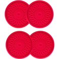 thumbnail image 1 of Car Cup Holder Coaster, 2.75 Inches 4PCS Seat Non-Slip Silicone Cup Holders Embedded in Decoration Coasters, Car Interior Accessories Universal, Boho Flowers Figure, Red, 1 of 5