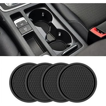 2 Pack Bling Car Cup Holders Universal, 2.75 Inch Silicone Anti Slip Cup Coaster Embedded in Ornaments Coaster, Crystal Rhinestone Rubber Pad Set Round Auto Drink Coaster Car Interior Accessories