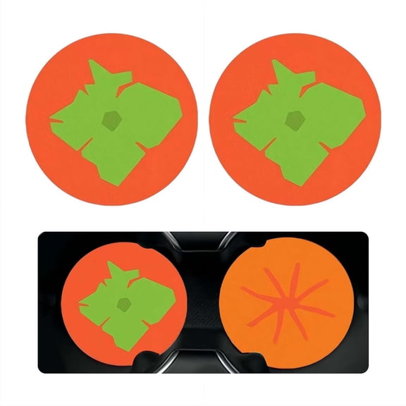 Car Cup Holder Coaster, Cute Non-Slip Vehicle Water Bottle Insert Mat, Fruit Automotive Interior Drink Cup Pad Decoration for Cars Trucks SUV - Style D