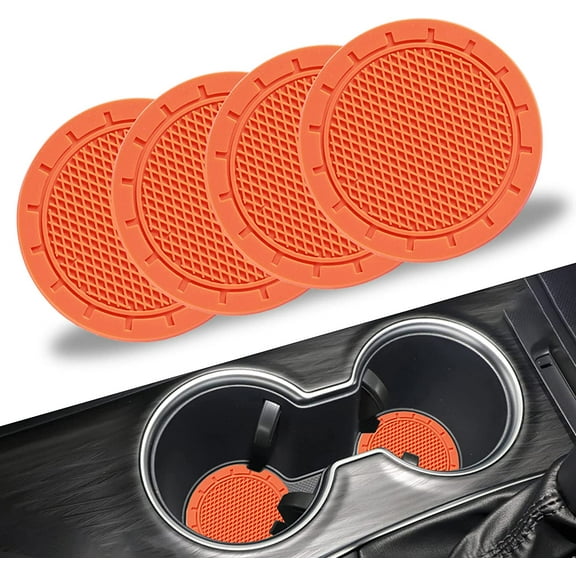 Car Cup Holder Coaster, PVC Car Coaster, 4 Pack Universal Auto Anti Slip Cup Holder Insert Coaster, Car Interior Accessories
