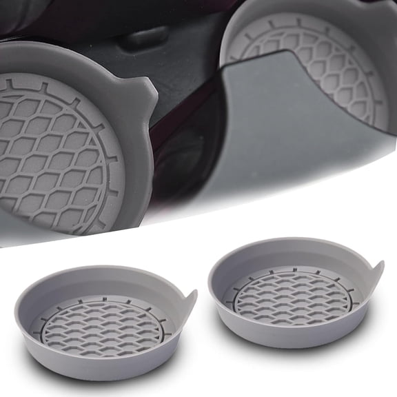 Car Cup Holder Coaster,Silicone Car Cup Holder Coaster Set of 2,Car Coaster Automotive Cup Holders,Anti Slip Car Cup Holder Coasters,Car Interior Accessories(Grey,2PC)