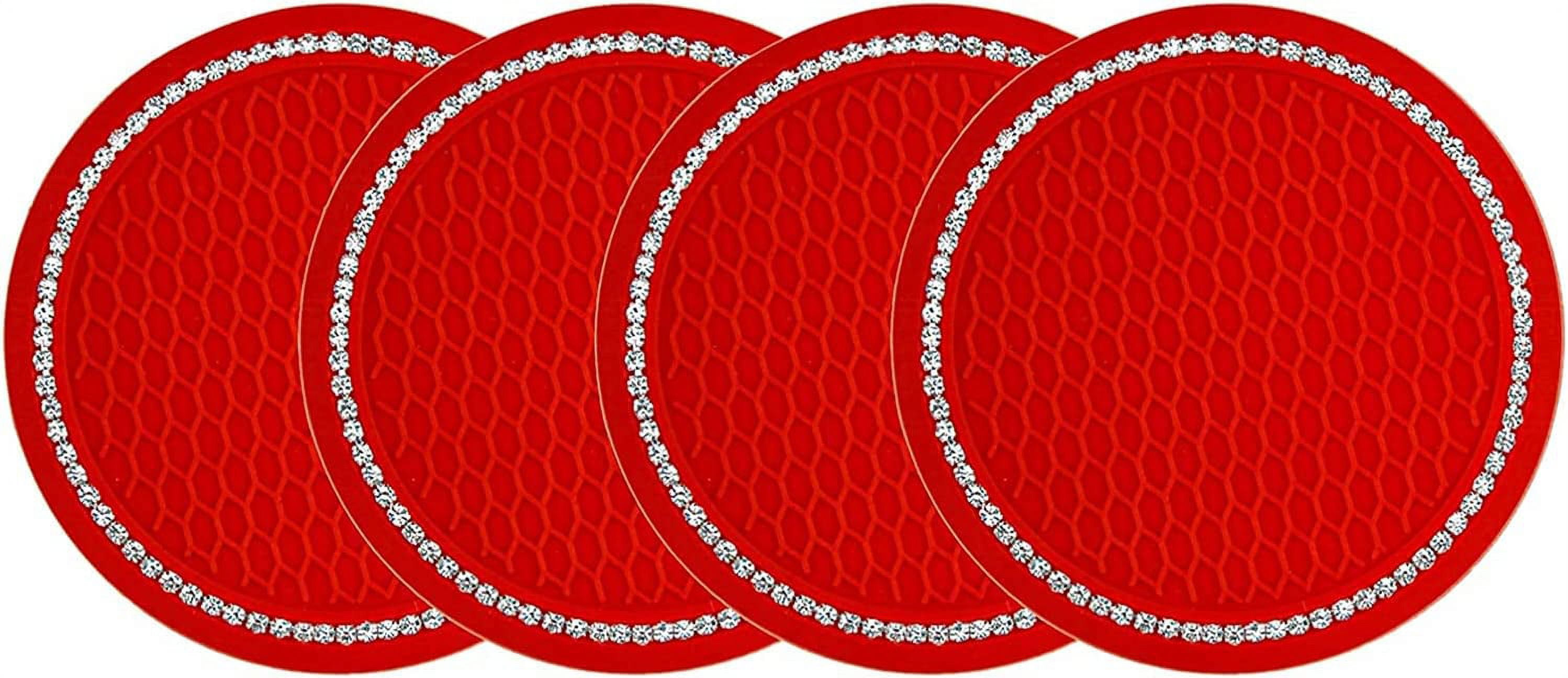 Car Cup Holder Coasters, 4 Packs Car Water Coaster with Diamonds 2.75