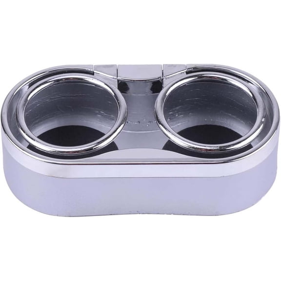 Car Cup Holder, Czzoypi Expandable Double Drink Rack for Cans, Plastic Auto Beverage Holder Fits Vehicles Practical Summer Winter Use, Silver