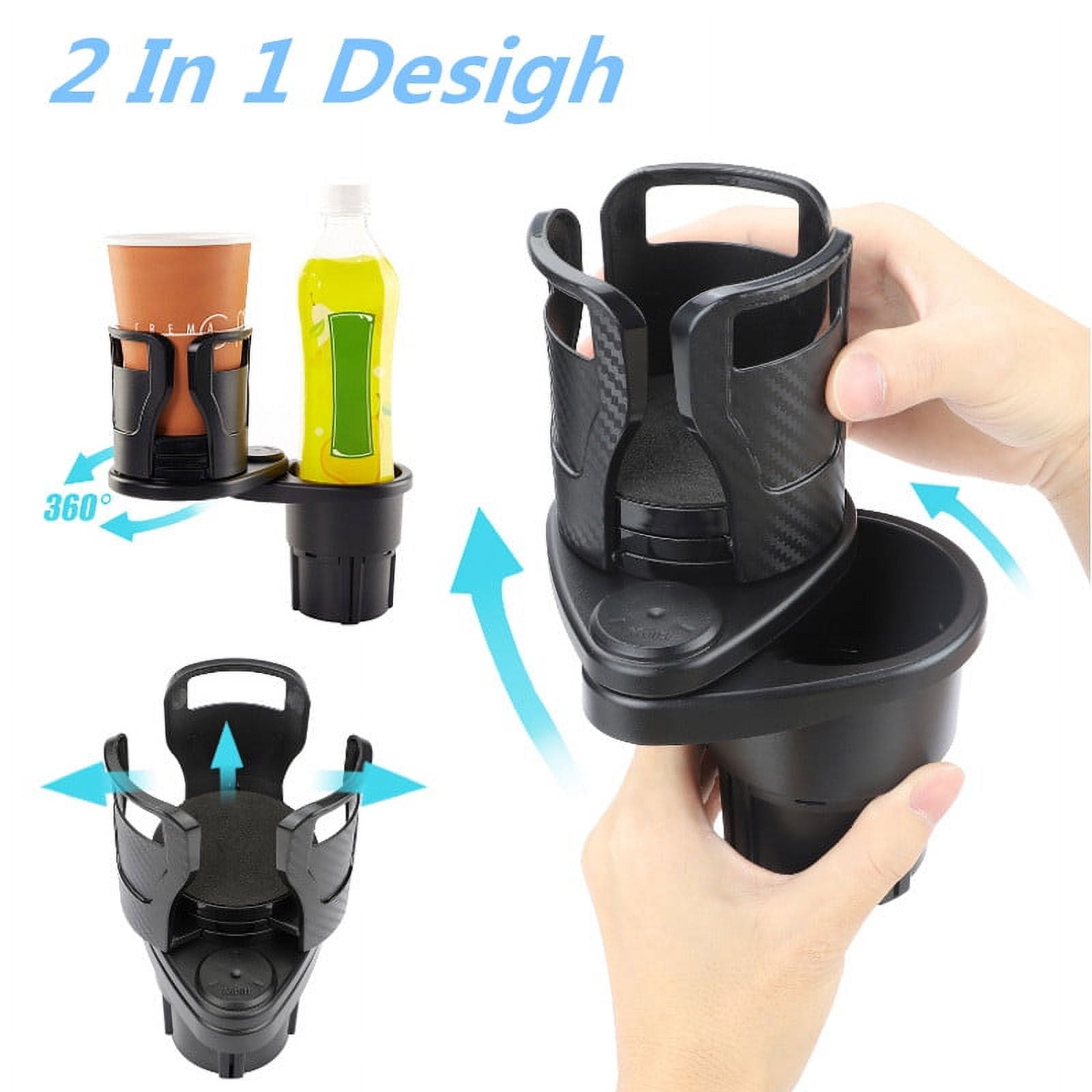 Portabicchieri Auto Universale 2 In 1 - Espansore Con Base Girevole 360°